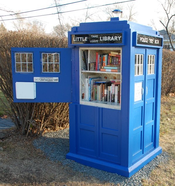 Who wouldn't want one of these in their front yard?! Tardis Little Free Library Bloomington, MN